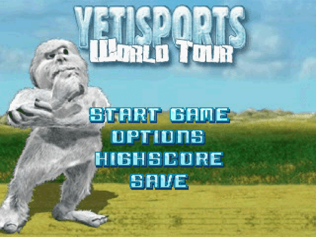 Yetisports World Tour title screen for Playstation